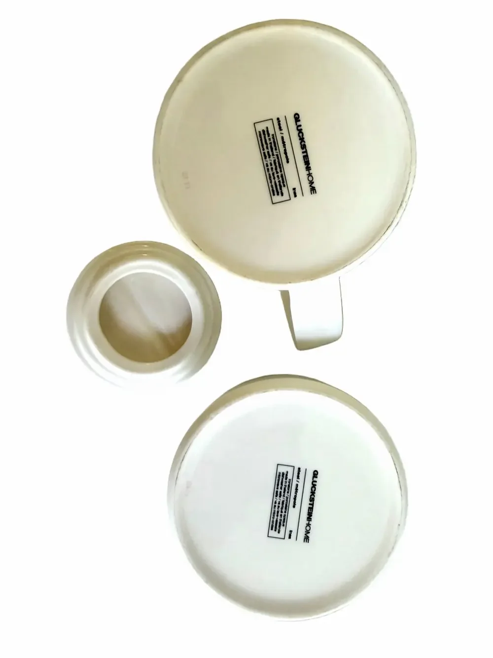 Gluckstein Home White Ivory Porcelain Sugar and Creamer Set Ribbed Texture